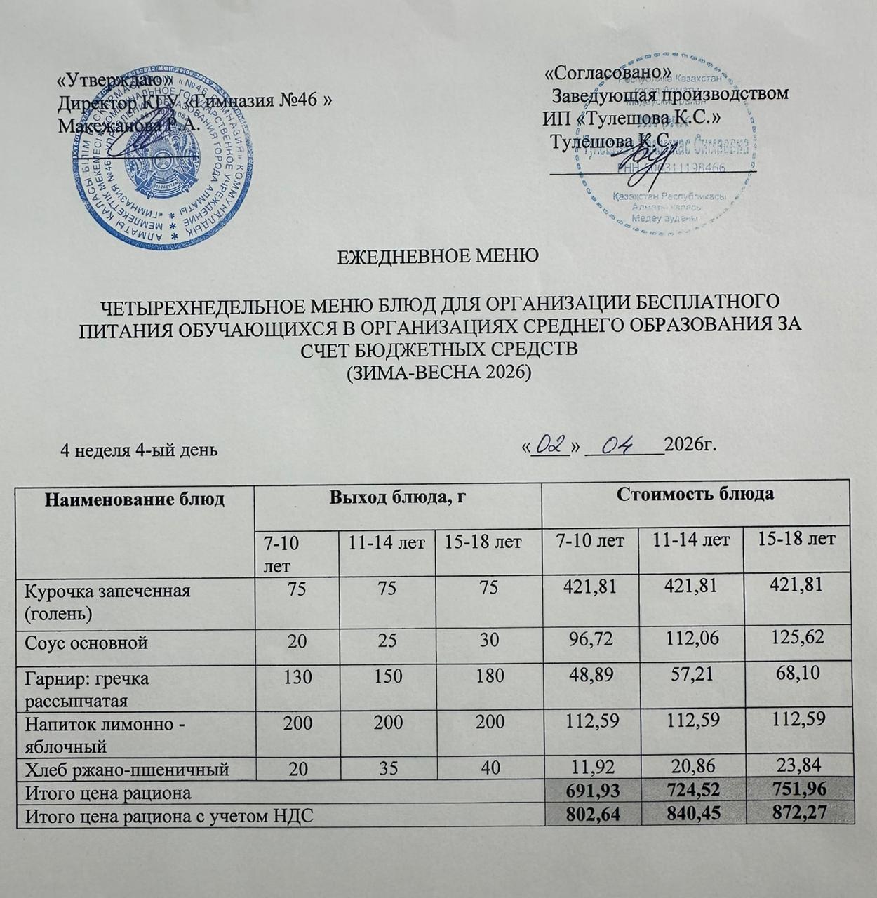 Меню 02.04.2026г